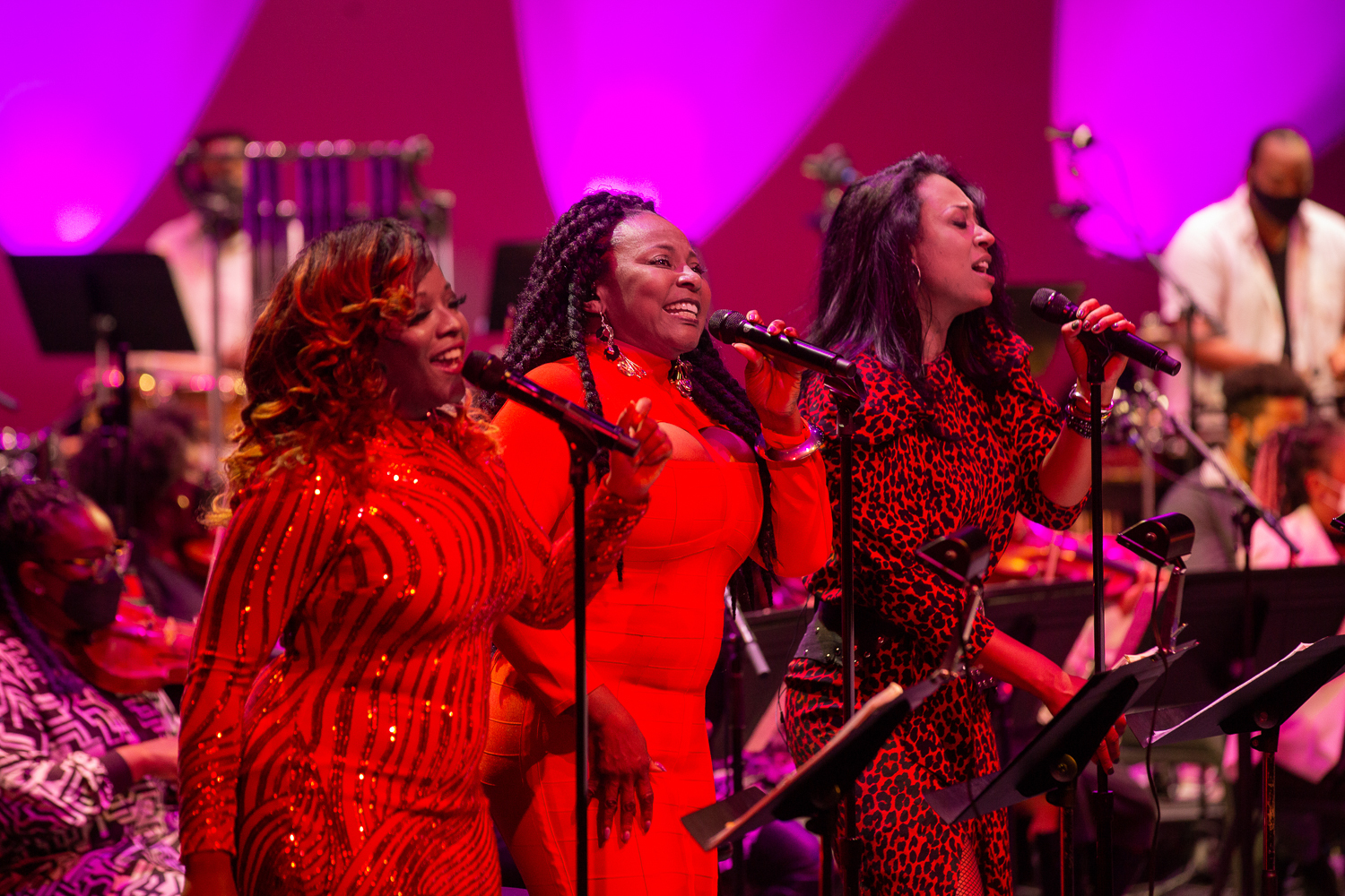 Singers at The Soraya in Los Angeles performing