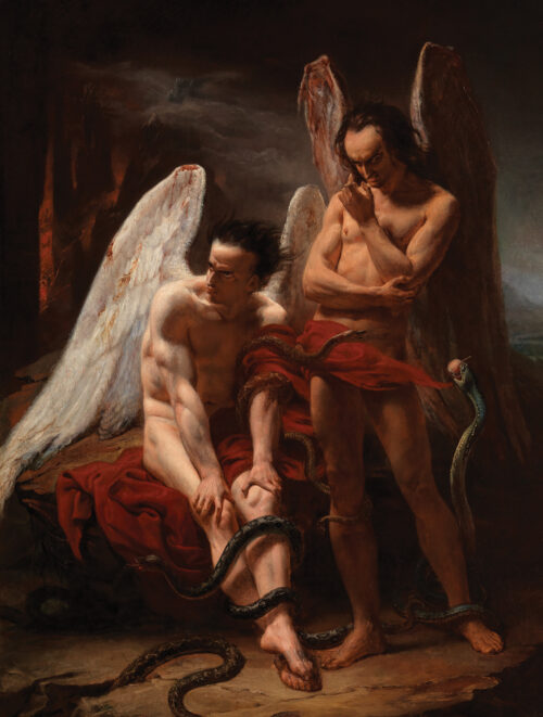 Image credit: Edouard Cibot (French, 1799–1877), Fallen Angels, 1833, oil on canvas, 49 x 37 1/2 in. (124.5 x 95.3 cm), Museum purchase, 1995.18