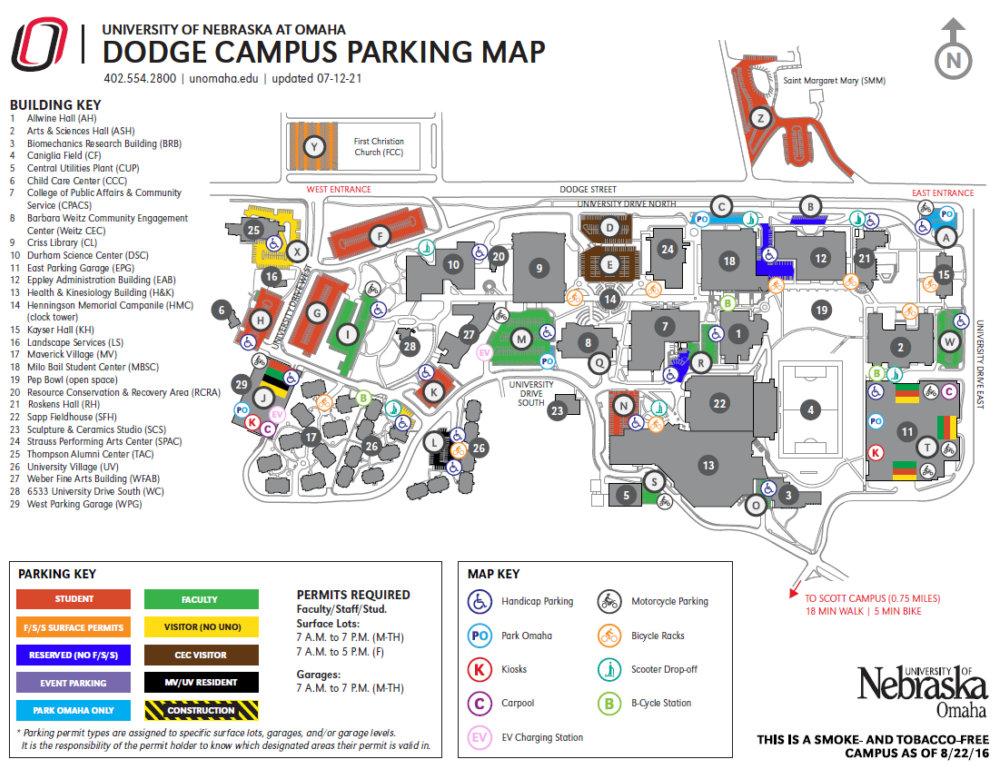 UNO Parking Map